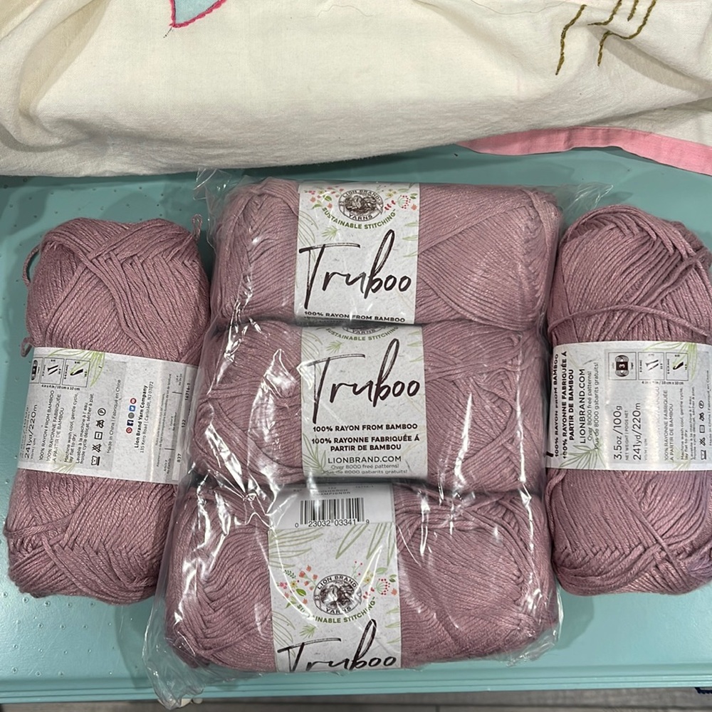 Lion brand Truboo yarn, 5 skein Mushroom